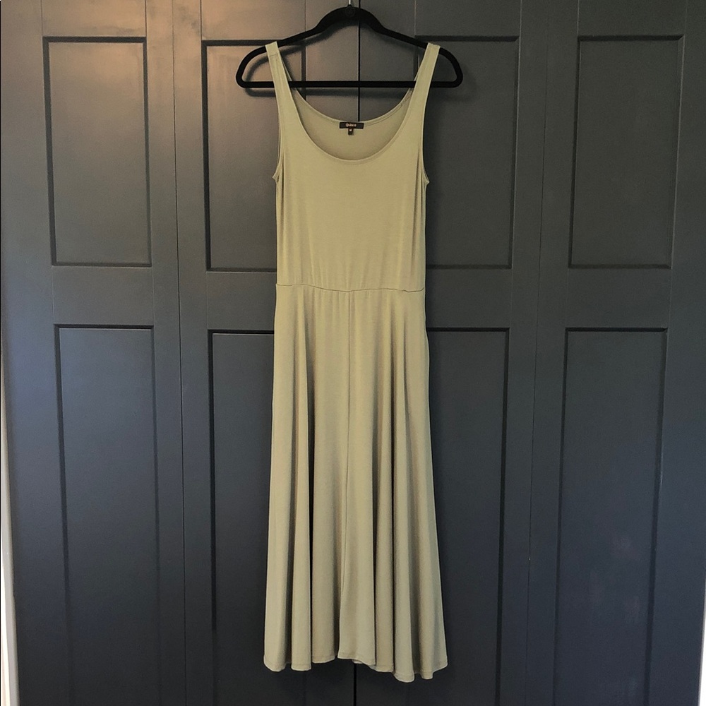 Quince Tensel Fit & Flare Dress Sage green Size M - Picture 4 of 10